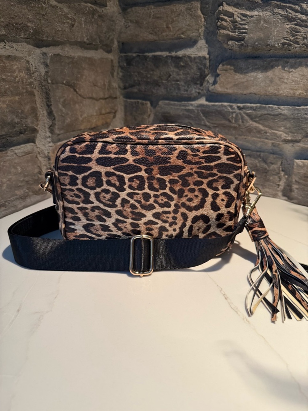🌟 Ah Dorned Leopard Print Crossbody Bag with Tassel Strap